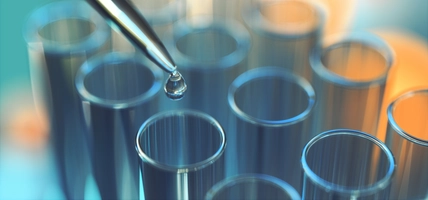 Close up of examining of test sample